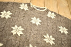 Vintage 1990s Pure Wool Cable Knitted Crewneck Sweater