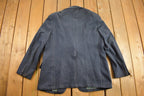 Vintage 1990s College Town Boston Blue Button Up Blazer Jacket
