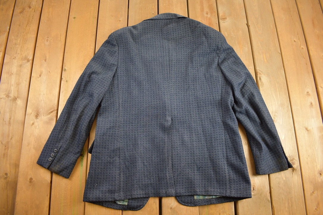 Vintage 1990s College Town Boston Blue Button Up Blazer Jacket