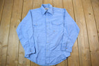 Vintage 1990s Blank Blue Button Up Shirt