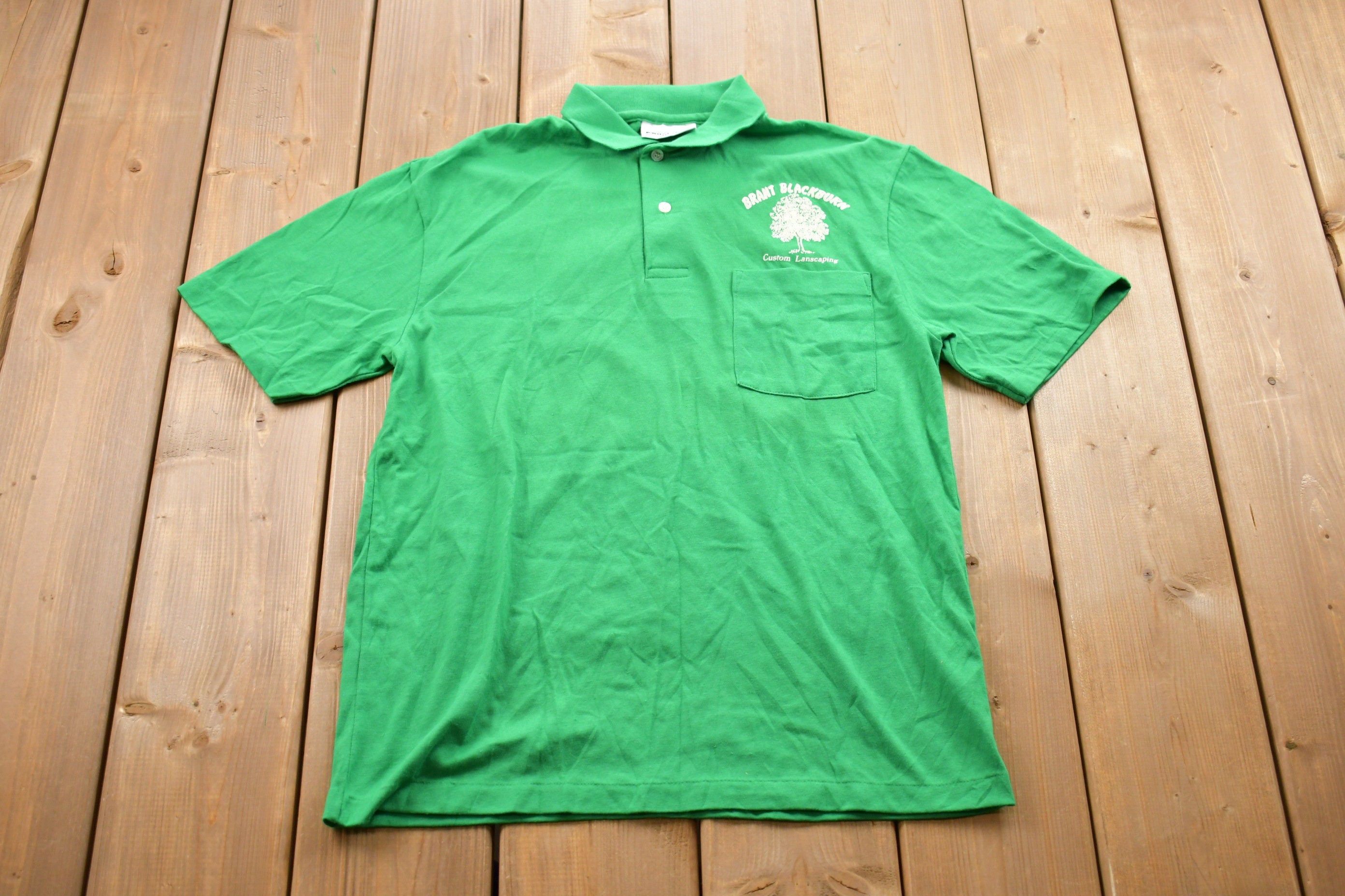 Vintage 1990s Landscaping Graphic Polo T-Shirt