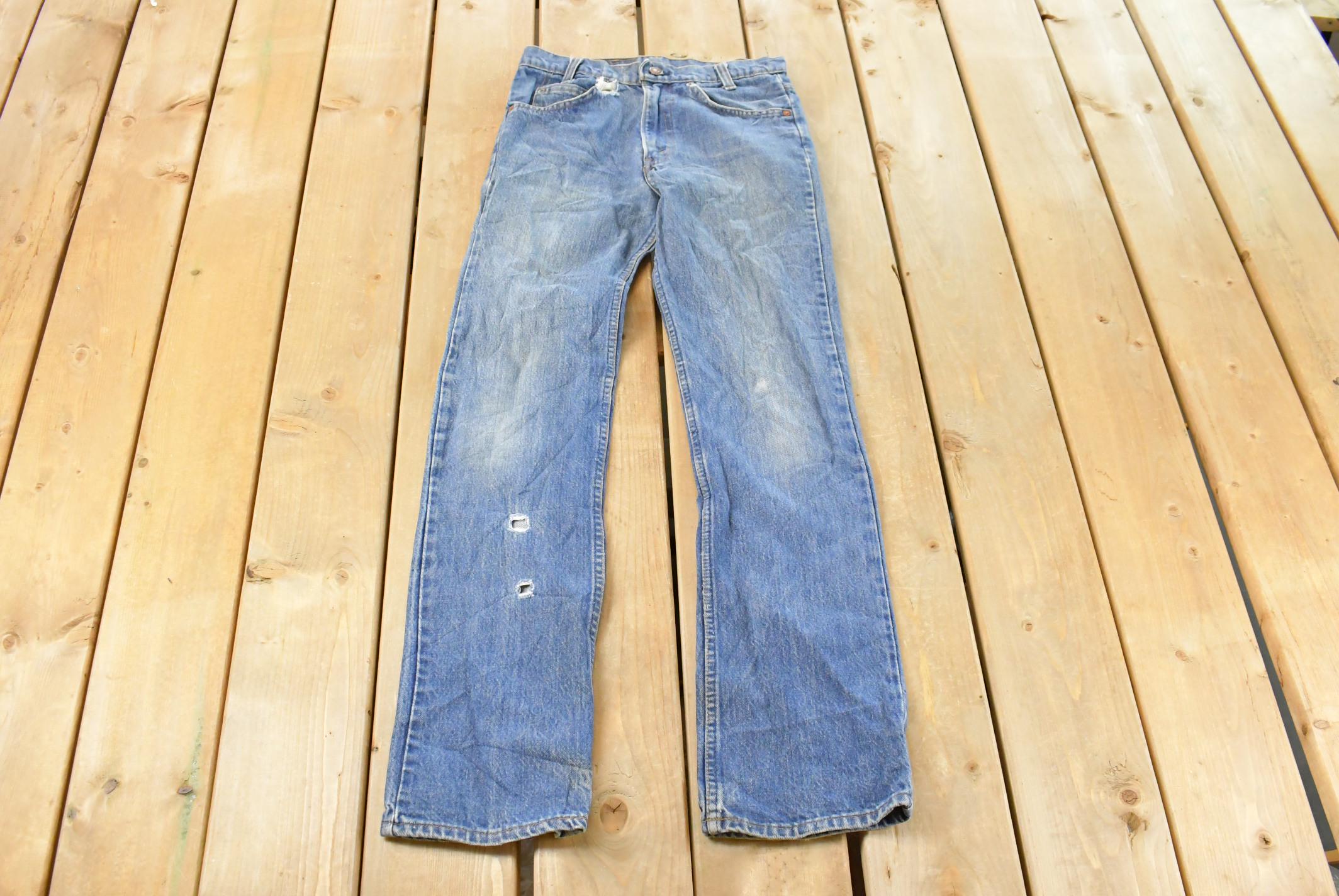 Vintage 1990s Levi's Distressed 716 Orange Tab Student Denim Jeans Men's 28 x 31 / Blue / 90s Levi's