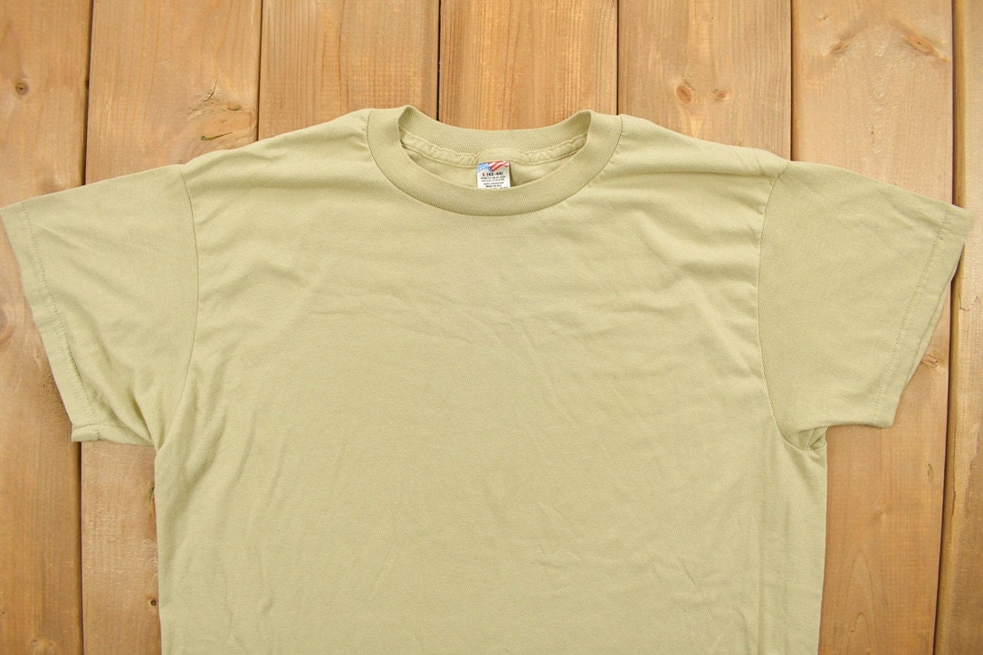 Vintage 1990s Blank Beige T-Shirt