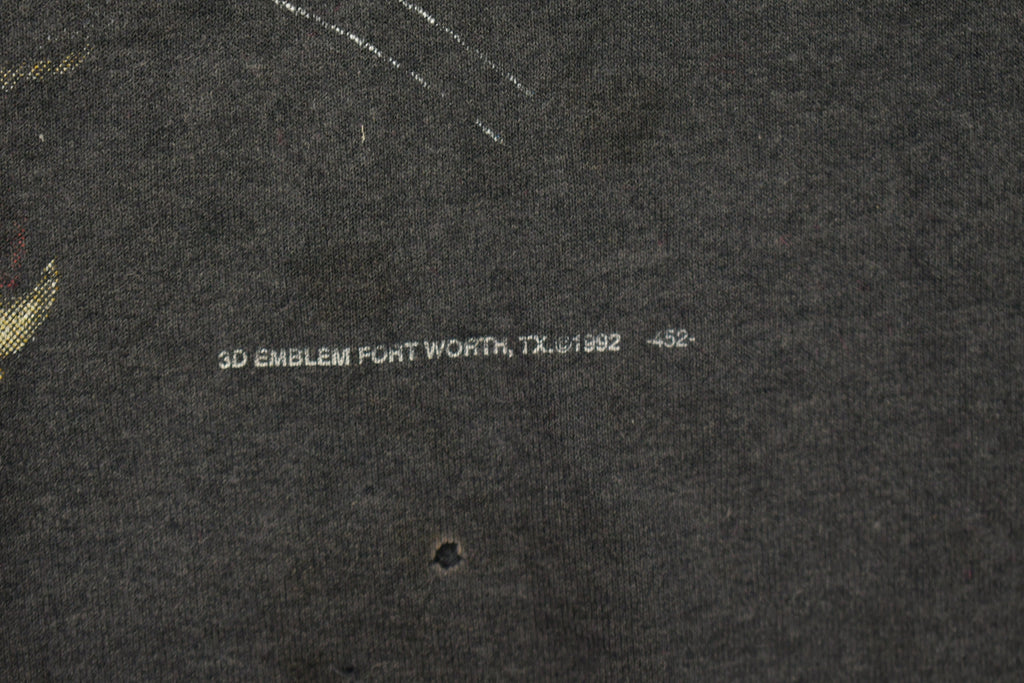 Vintage 1992 Harley Davidson Wolf Graphic 3D Emblem T-Shirt