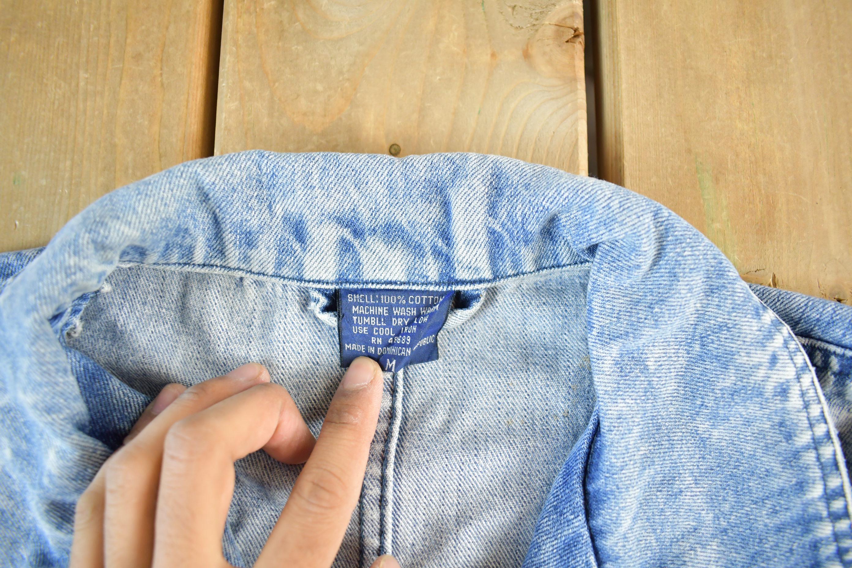 Vintage 1990s Acid Wash Denim Jean Jacket Women's M / Denim Jacket / Streetwear / Boho Hippie