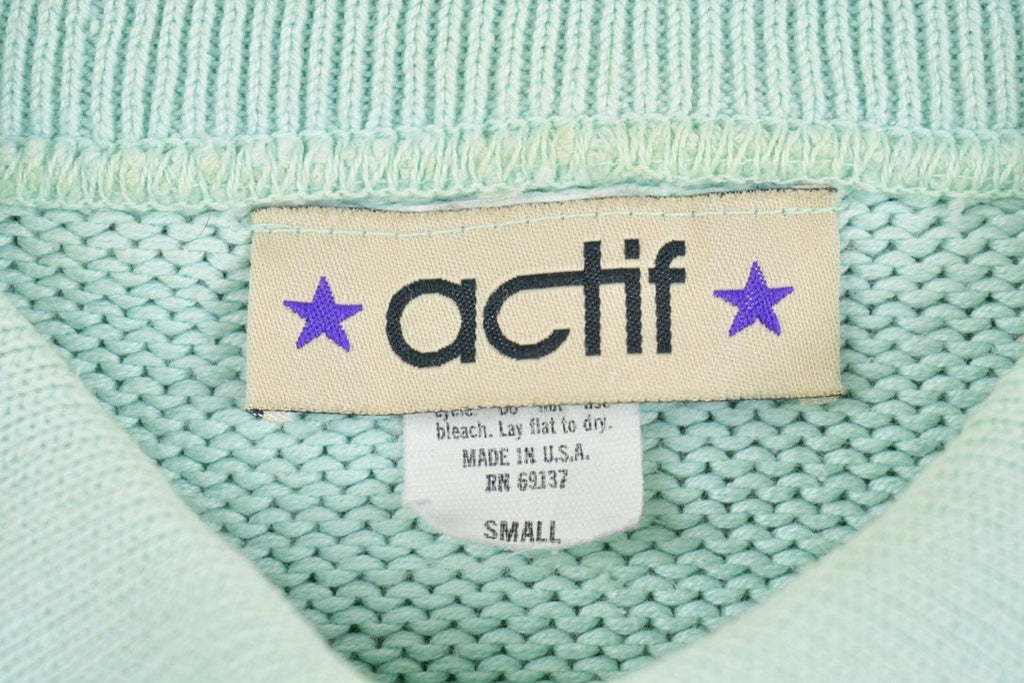 Vintage 1980s Actif Collared Knit Sweater