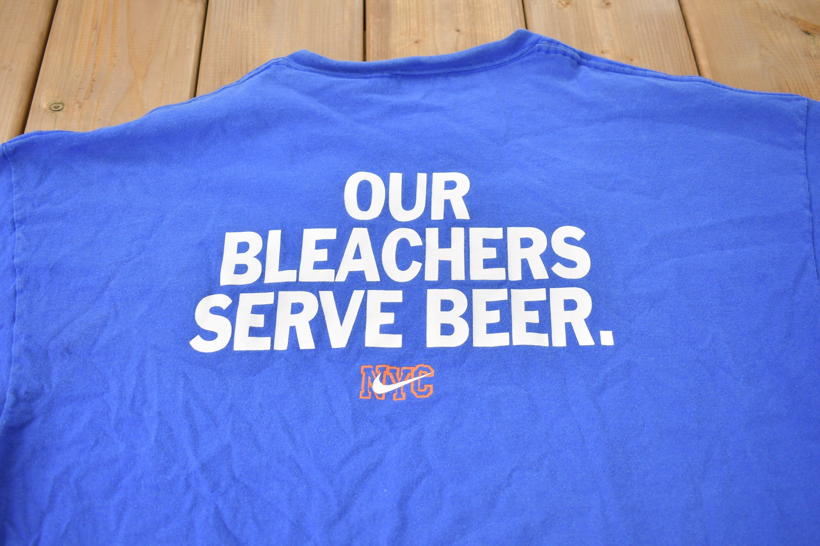 Vintage 1990s New York Mets Vs New York Yankees Nike Baseball Graphic T-Shirt Made In USA