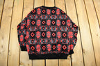 Vintage 1990s Abstract Pattern Knit Crewneck Sweater Men's Small /