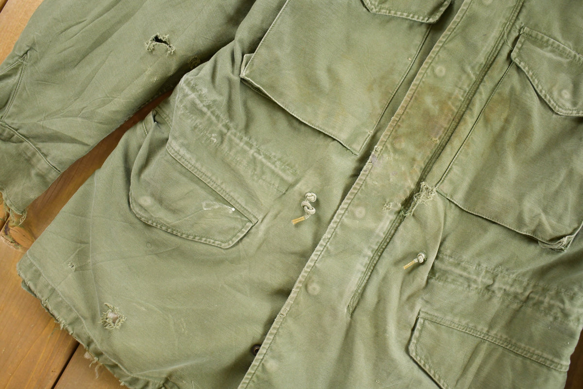 Vintage 1964 Army Military Sateen Field Jacket
