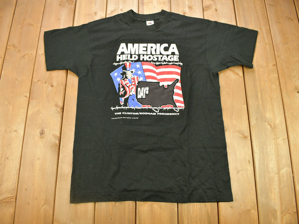 Vintage 1993 America Held Hostage Graphic T Shirt