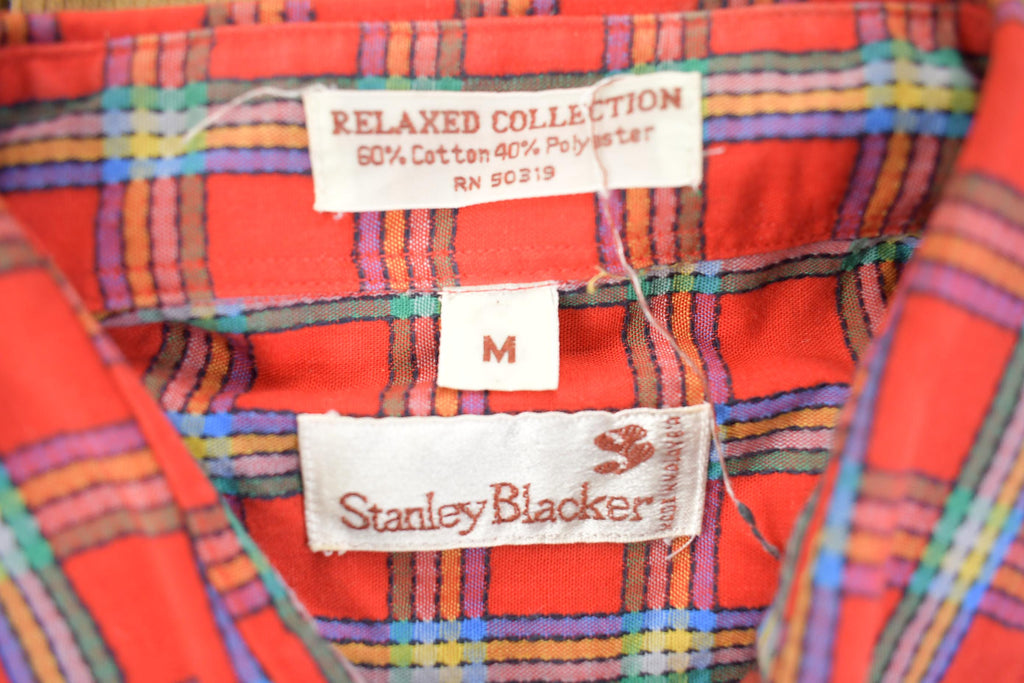 Vintage 1970s Stanley Blacker Soft Plaid Button Up Flannel