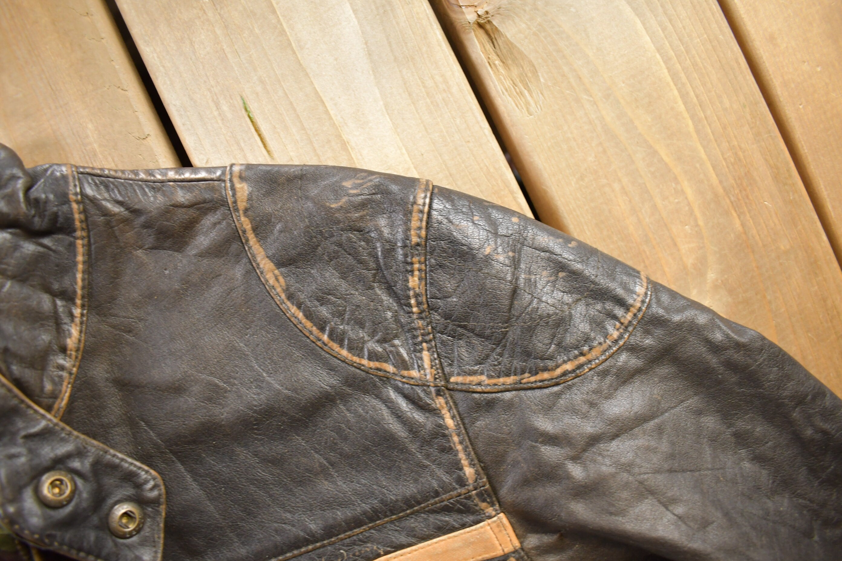 Vintage 1980s Green Coast Cafe Racer Leather Jacket