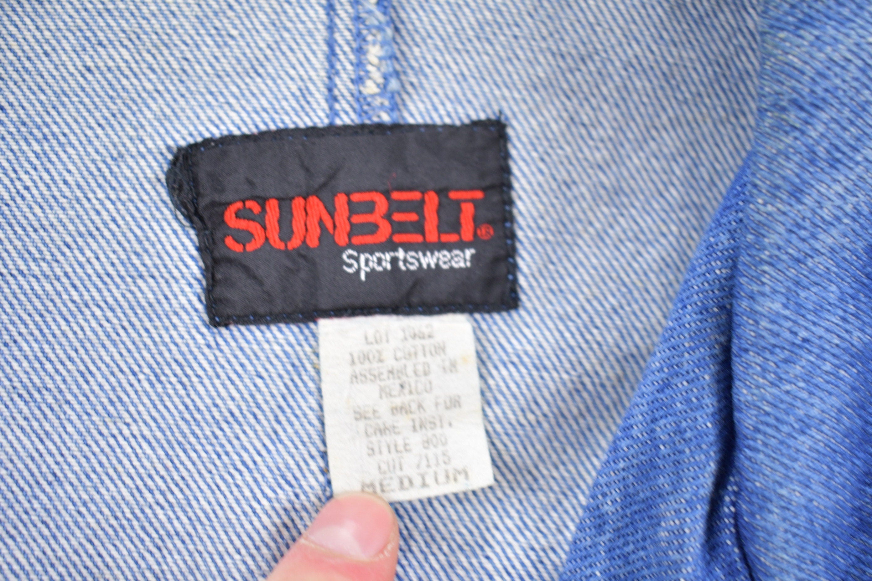 Vintage 1990s Sun Belt Country Guitar Denim Blazer
