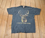 Vintage 1990s Hunters Nightmare Buck Distressed Graphic T-Shirt Made In USA