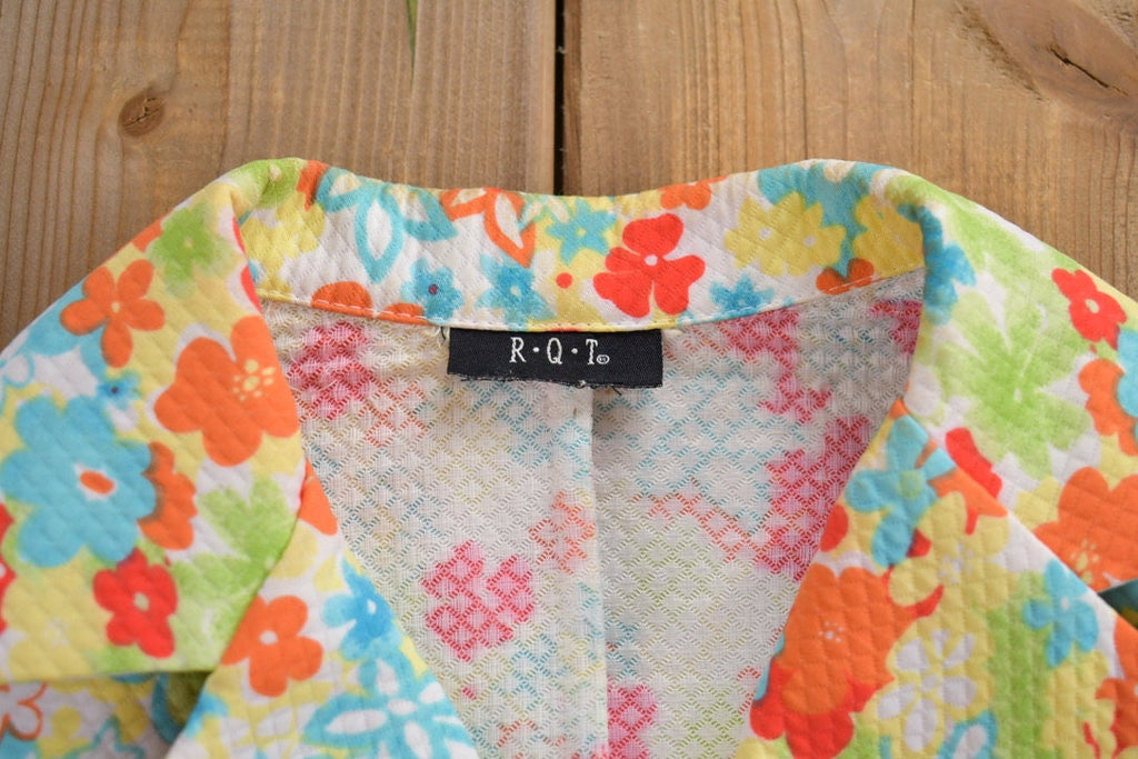 Vintage 1990s Floral Suit Button Up Shirt