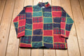 Vintage 1990s Shenanigans Checkered Quarter Zip Fleece Sweater