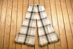 Vintage 1970s Big Flared Plaid Pants Size 26 x 31