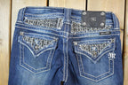 Vintage Y2K Miss Me Bedazzled Low Rise Jeans Size 26x31