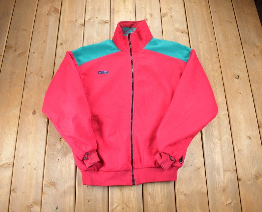 Vintage 1990s Columbia Sportswear Full Zip Thick Fleece Sweater