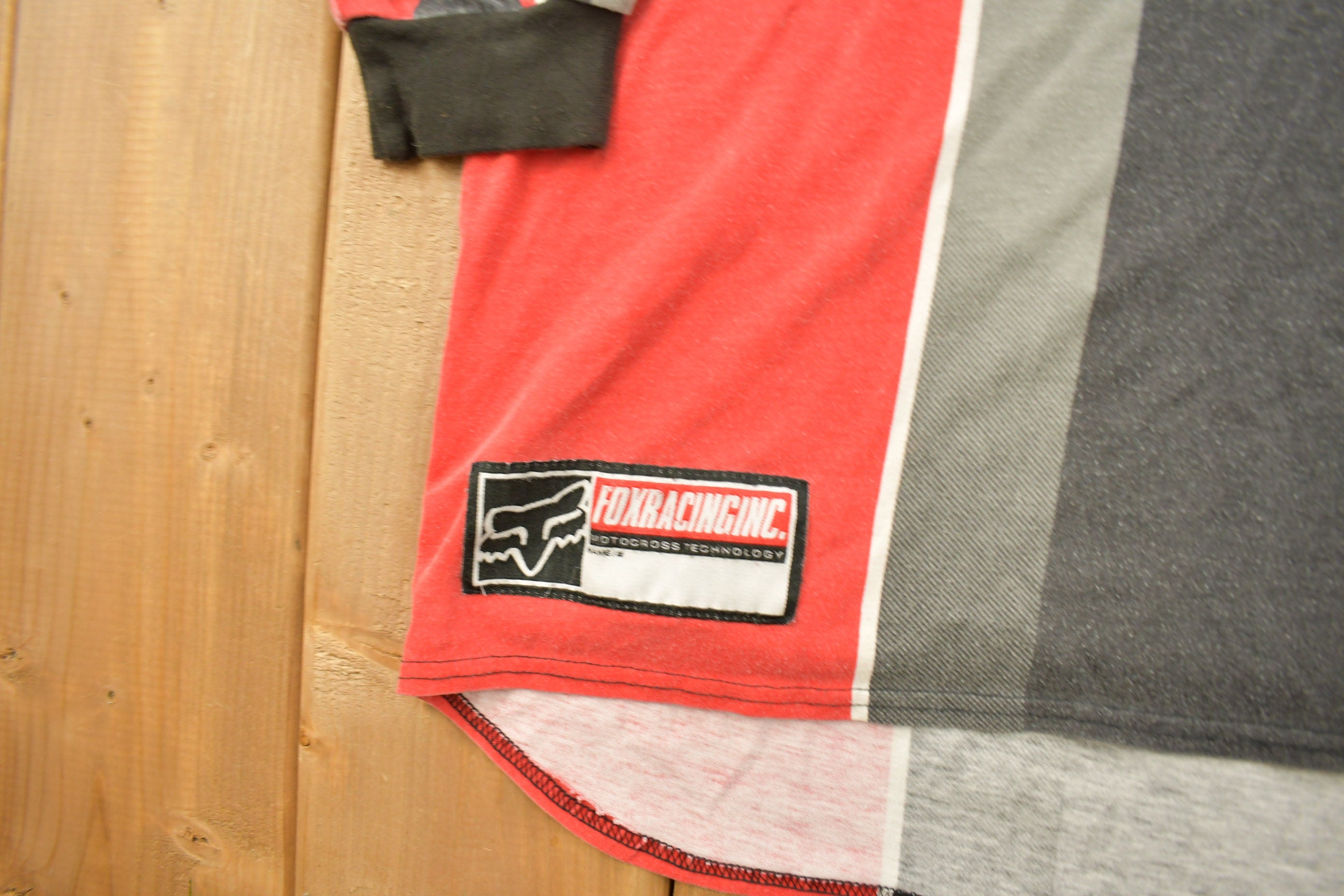 Vintage 1990s Fox Racing All Over Print Graphic Long Sleeve Shirt