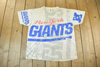 Vintage 1992 New York Giants All Over Print NFL Graphic T-Shirt Men's Large