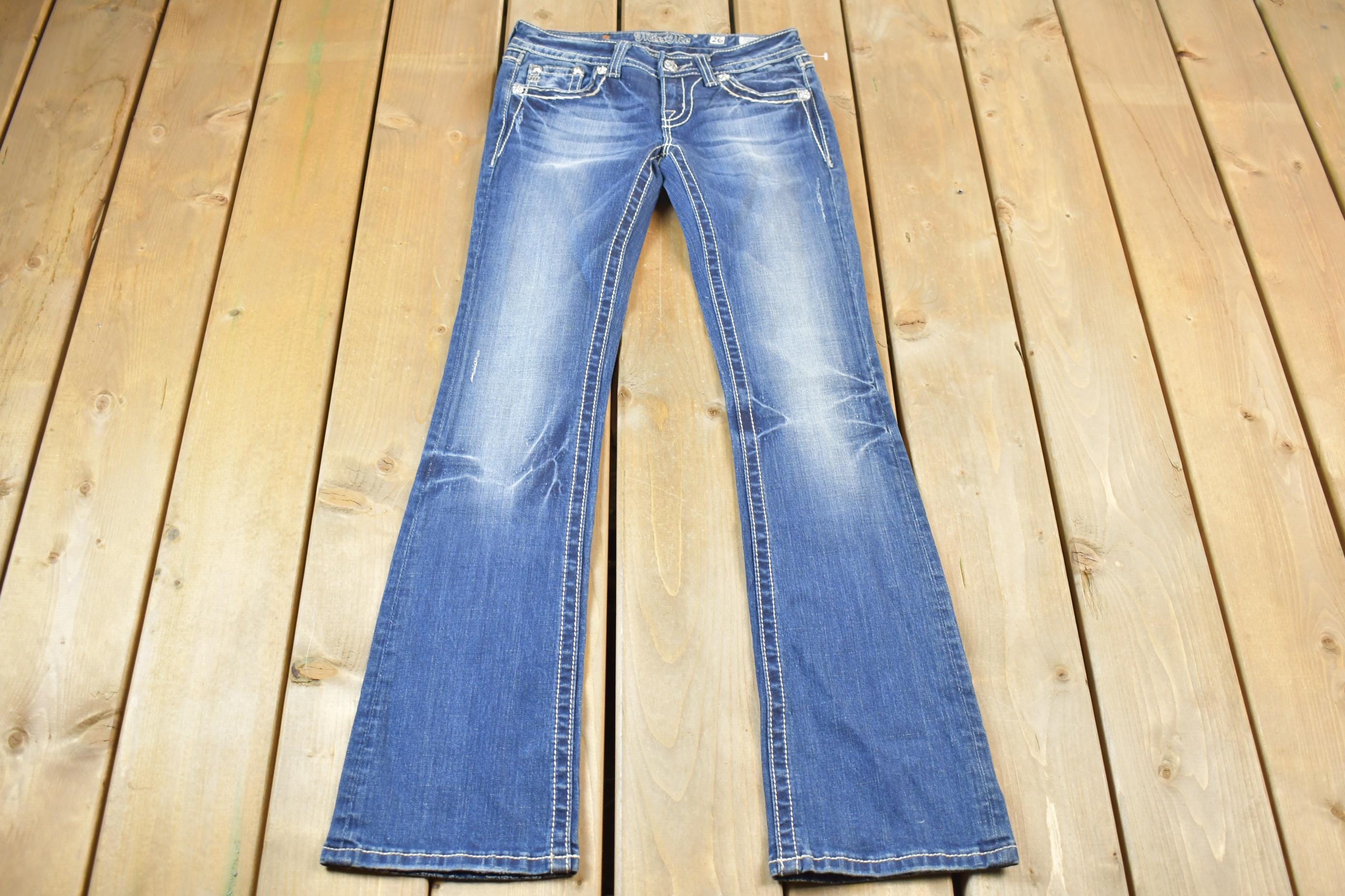 Vintage Y2K Miss Me Bedazzled Low Rise Jeans Size 26x32