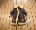 Vintage 1970s Embroidered Fur Coat