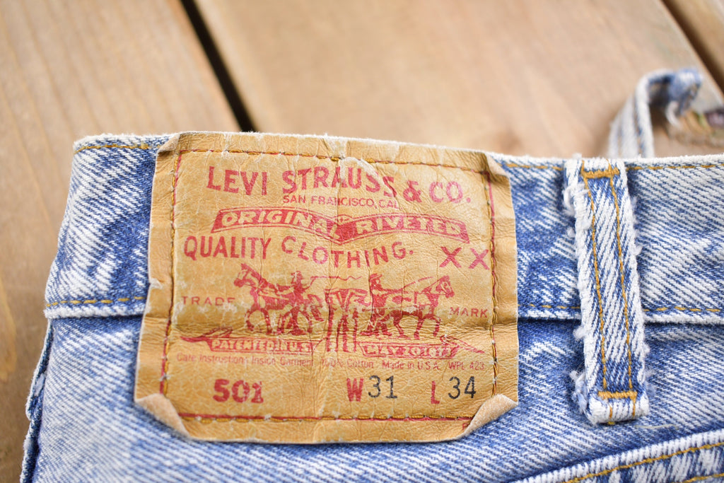 Vintage 1990s Levi 501 Red Tab Jeans Size 30 x 32.5