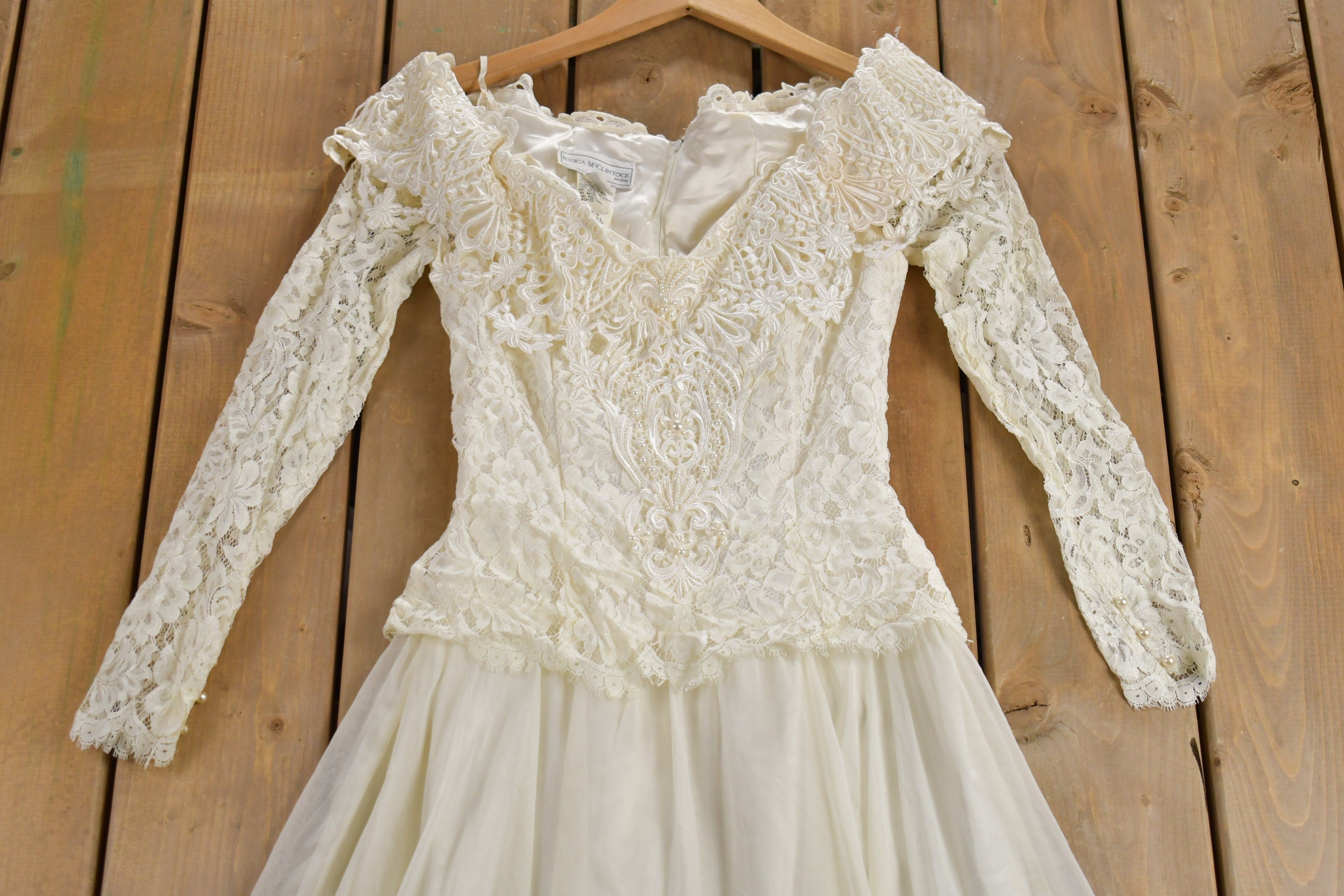 Vintage 1970s Jassica Mc Clinton Bridal Dress