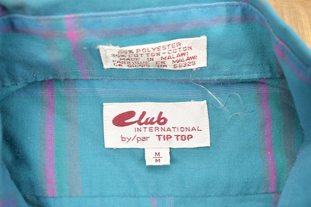 Vintage 1990s Tip Top Plaid Check Button Up Shirt