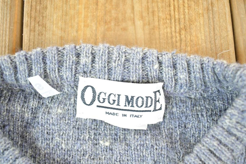 Vintage 1990s Oggi Mode Knit Abstract Pattern Wool Blend Crewneck Sweater Mens L