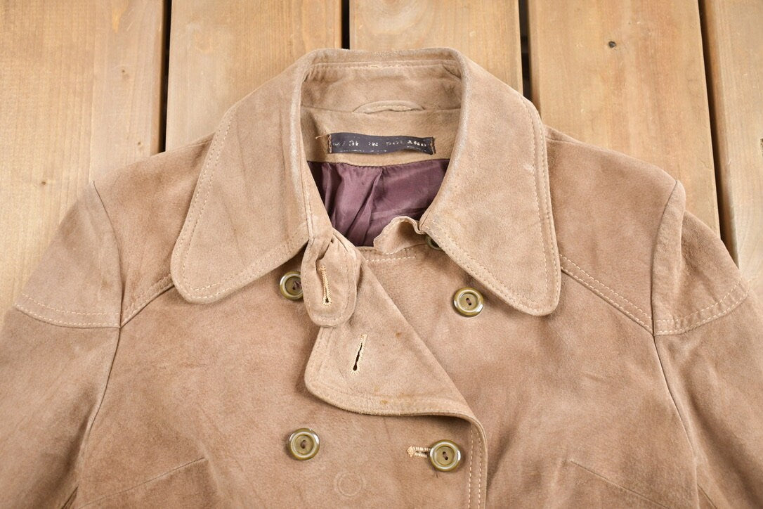 Vintage 1960s Suede Leather Long Coat