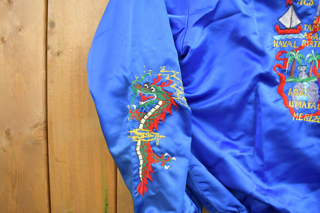 Vintage 1970s Guam USA Korean Sukajan Bomber Jacket