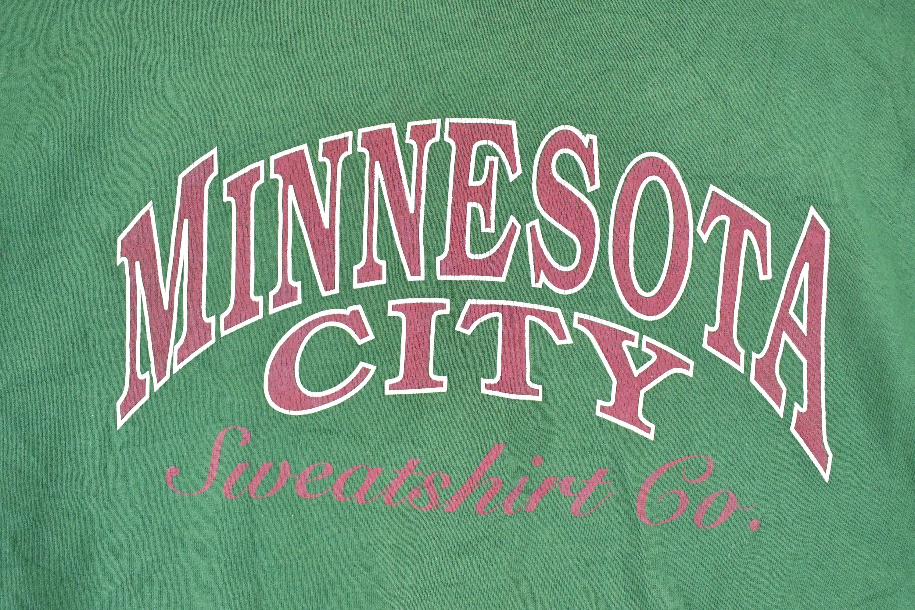 Vintage 1990s Minnesota City Graphic Print Crewneck Sweatshirt Men's L