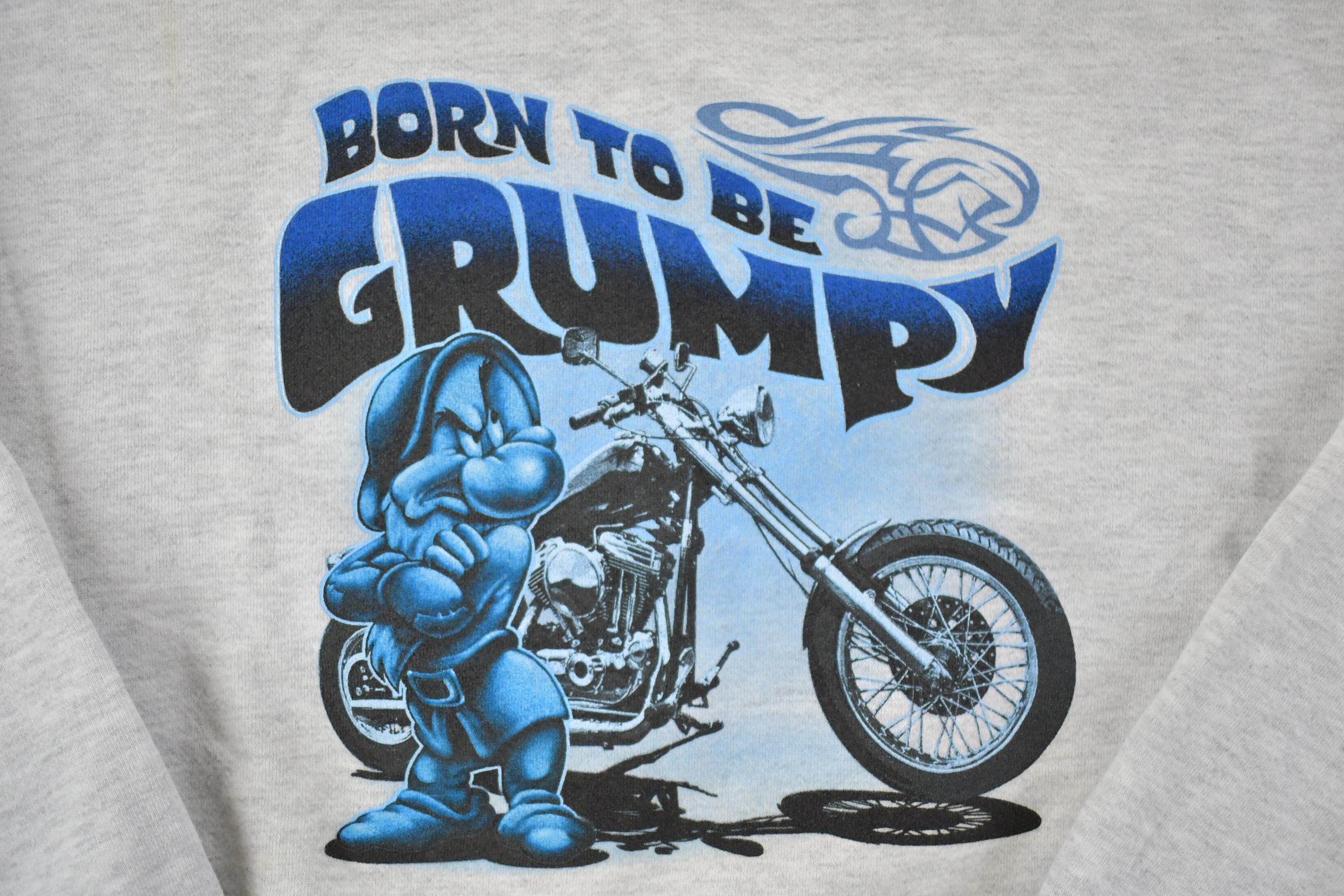 Vintage 1990s Born To Be Grumpy Disney Motorcycle Crewneck