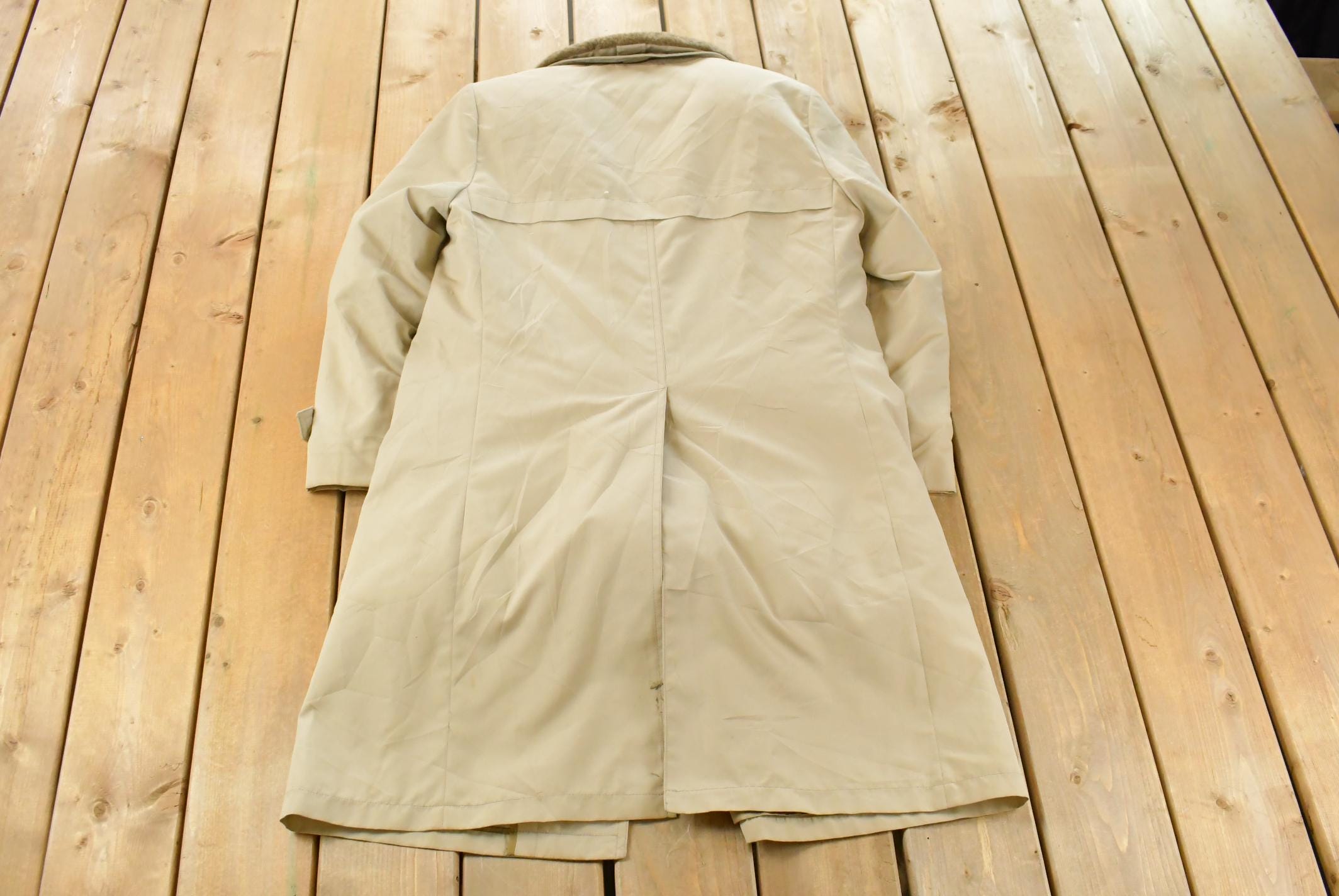 Vintage 1990s Hanny's Mens Wear Down Lined Trench Coat Men's Medium