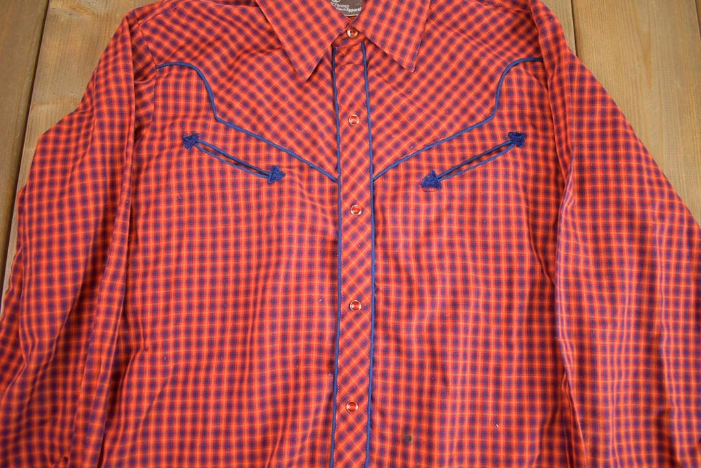 True Vintage 1980s JCPenny Western Apparel Western Cowboy Long Tail Button Up Shirt