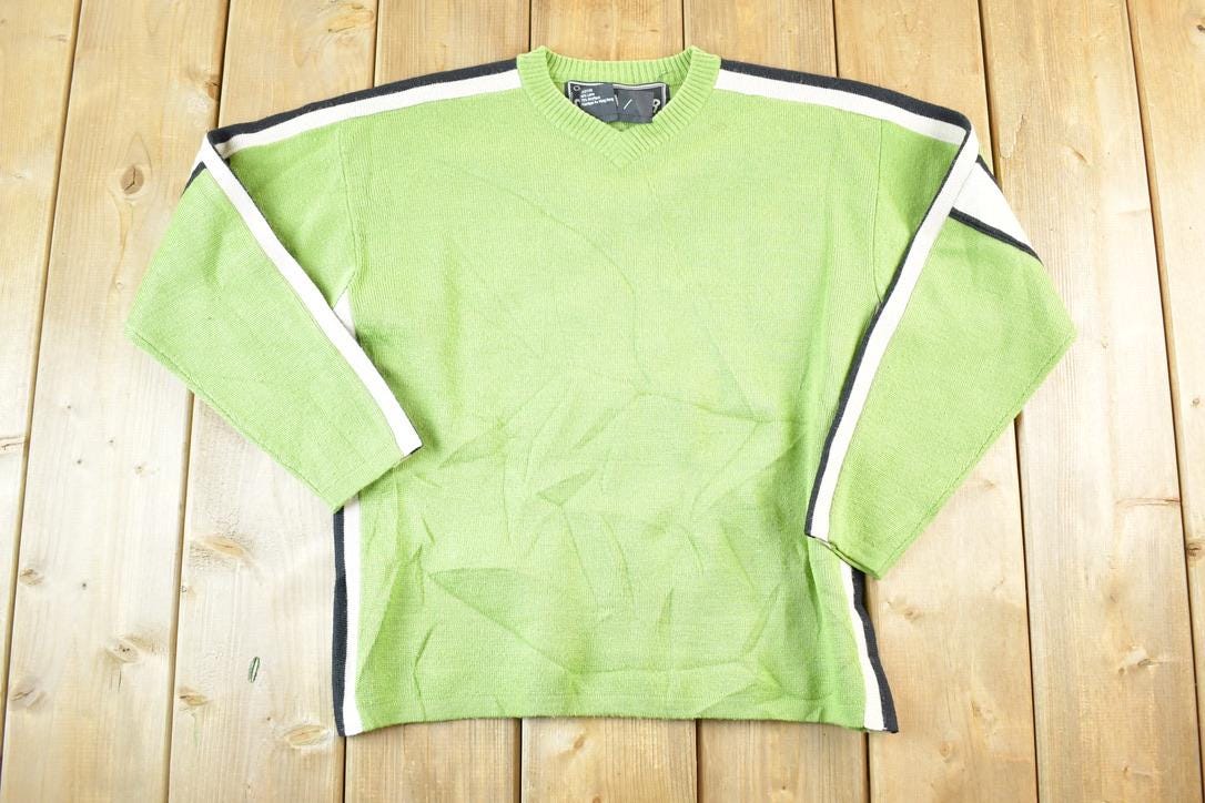 Vintage 1990s Obermeyer Youth Knit Abstract Pattern Crewneck Sweater Youth M