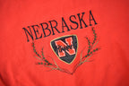 Vintage 1990s University Of Nebraska Huskers Embroidered Collegiate Crewneck Made In USA