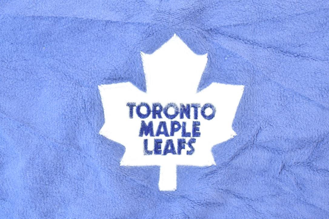 Vintage 1990s Toronto Maple Leafs Fleece Quarter Zip Collared NHL Hockey Sweatshirt