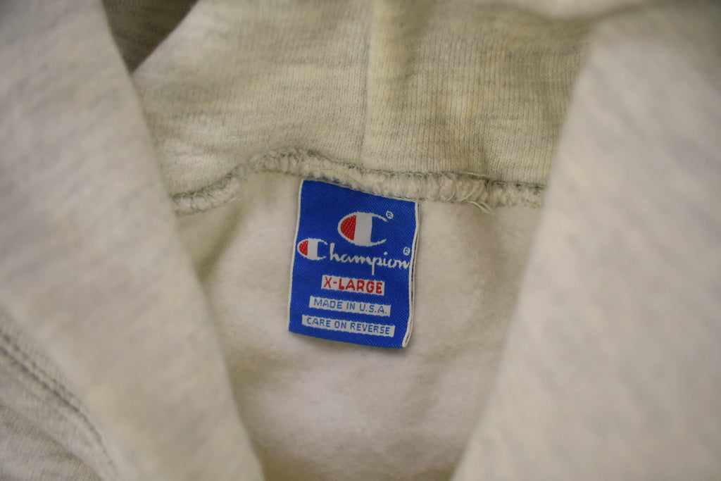 Vintage 1990s Champion Small Logo Grey Hoodie