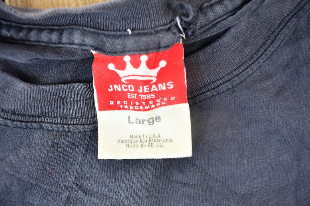 Vintage 1990s JNCO Jeans Skull Flame Graphic T Shirt