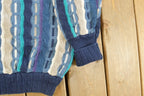 Vintage 1990s Cotton Traders 3D Cable Knit Crewneck Sweater Men's XL /