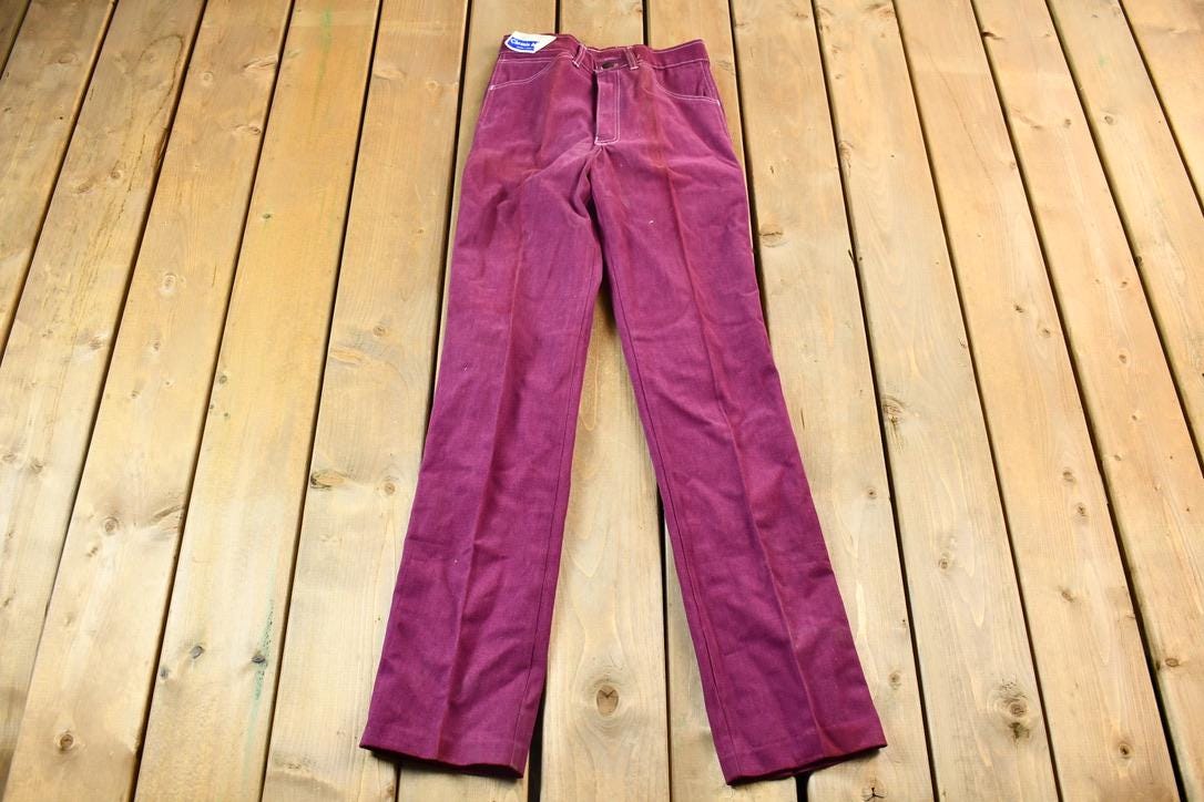 Vintage Dead Stock Purple 1990s Chemin de Fer Denim Jeans Size 26 x 32