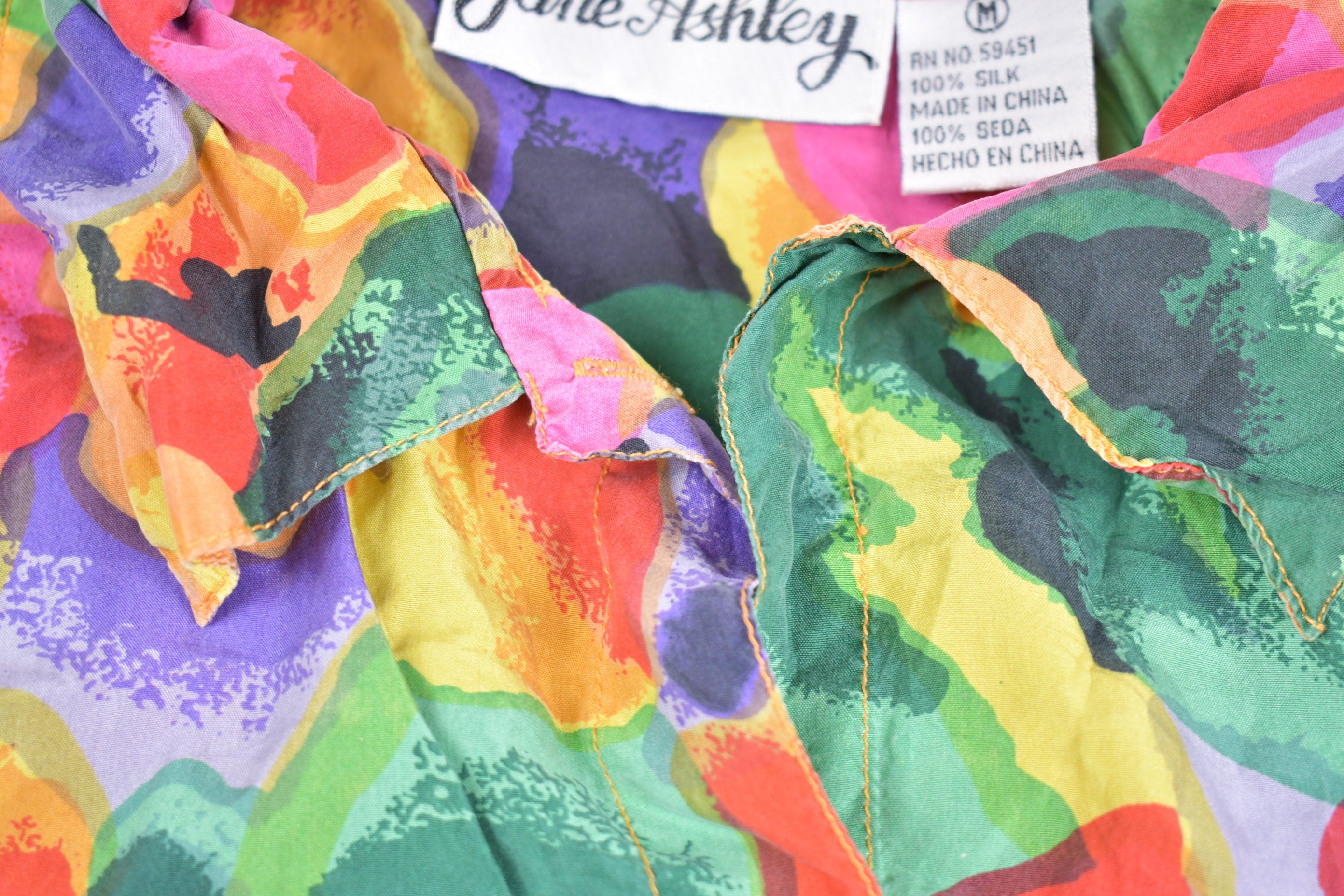 Vintage 1990s Jane Ashley Floral Short Sleeve Button Up Shirt