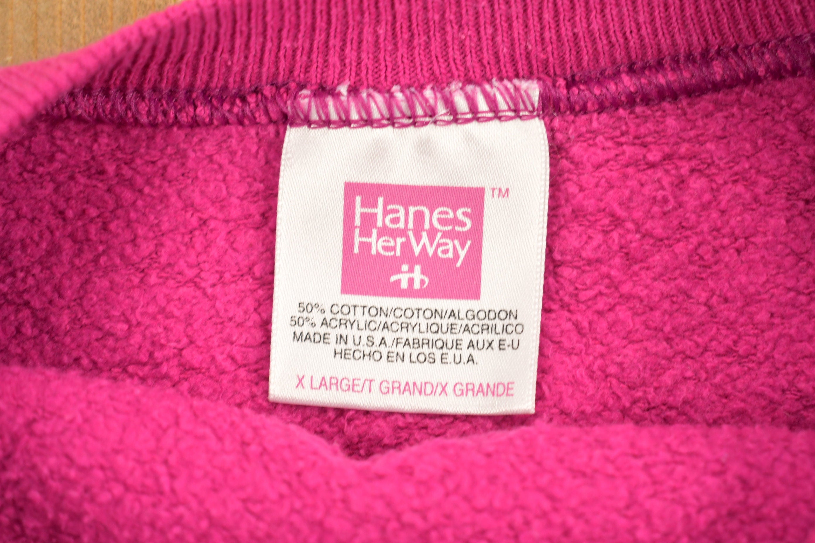 Vintage 1990s Pink Blank Hanes Herway Crewneck Sweatshirt