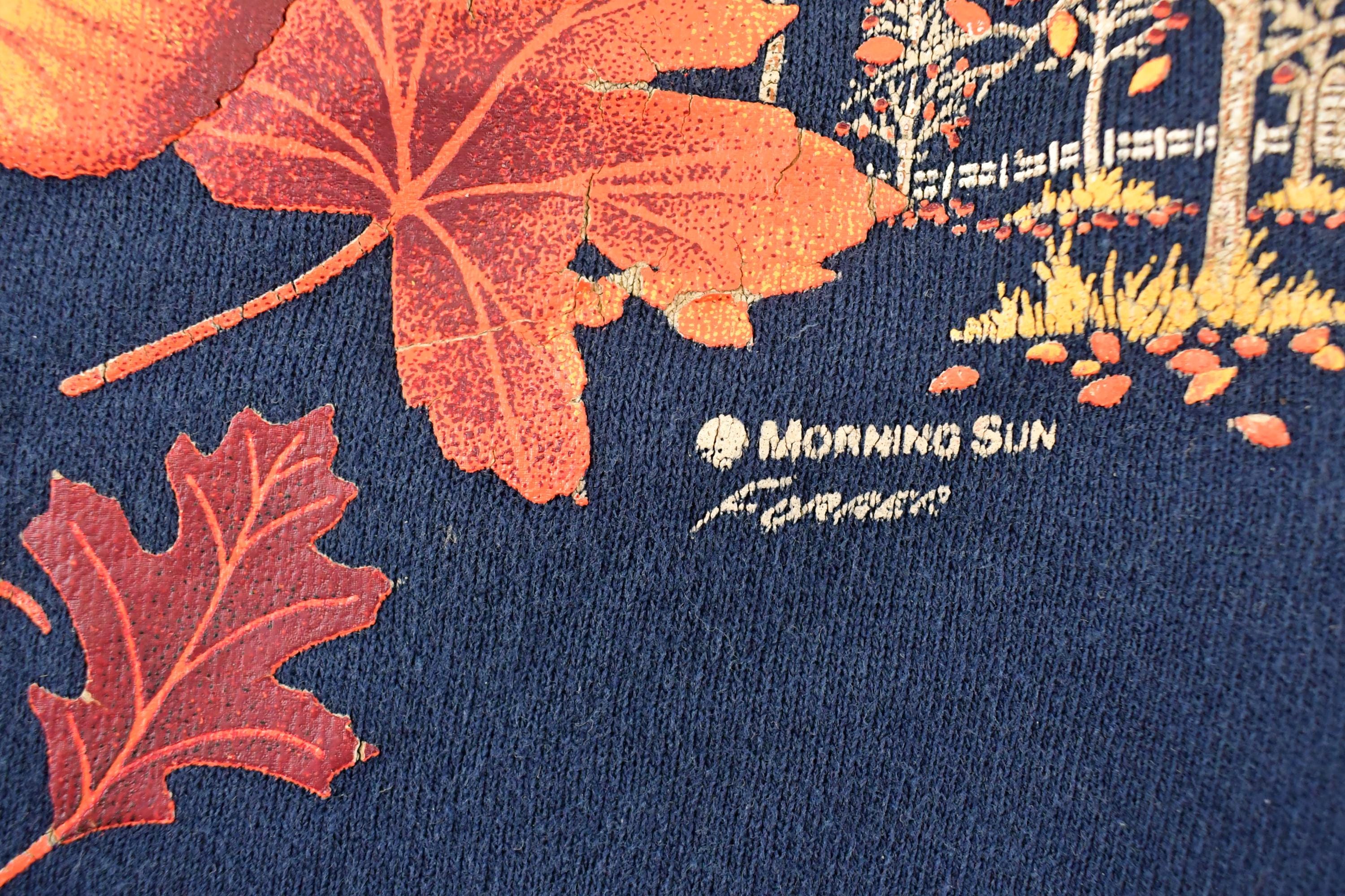 Vintage 1990s Morning Sun Fall Theme Souvenir Collared Crewneck Sweatshirt Women's L / 90s Crewneck / Travel Vacation Sweater