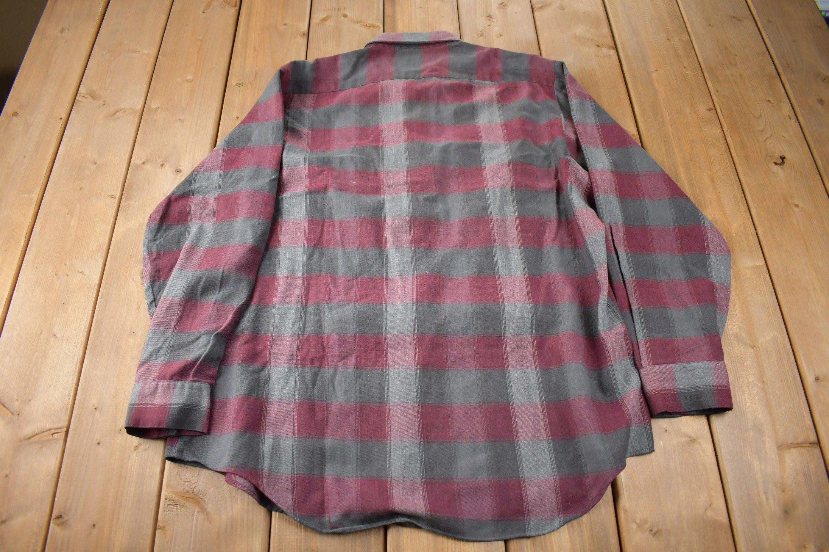 Vintage 1990s Boulevard Plaid Button Up Flannel Shirt Size XXL