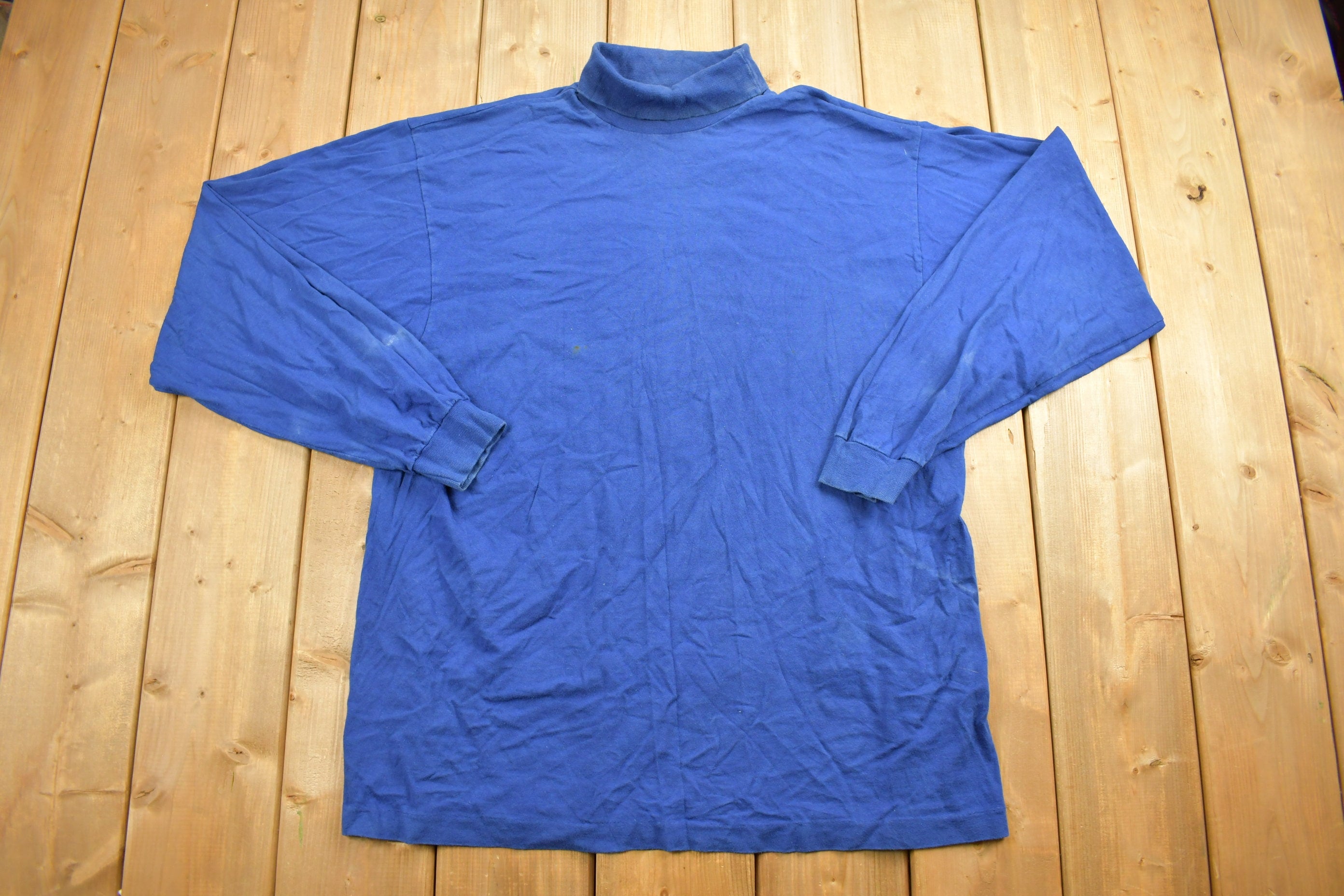 Vintage 1990s Blank Long Sleeve Mockneck T Shirt