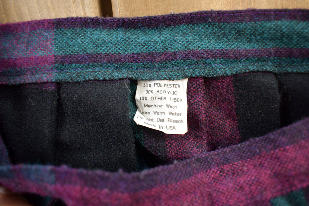 Vintage 1970s Pink Plaid Skirt Size 30x26